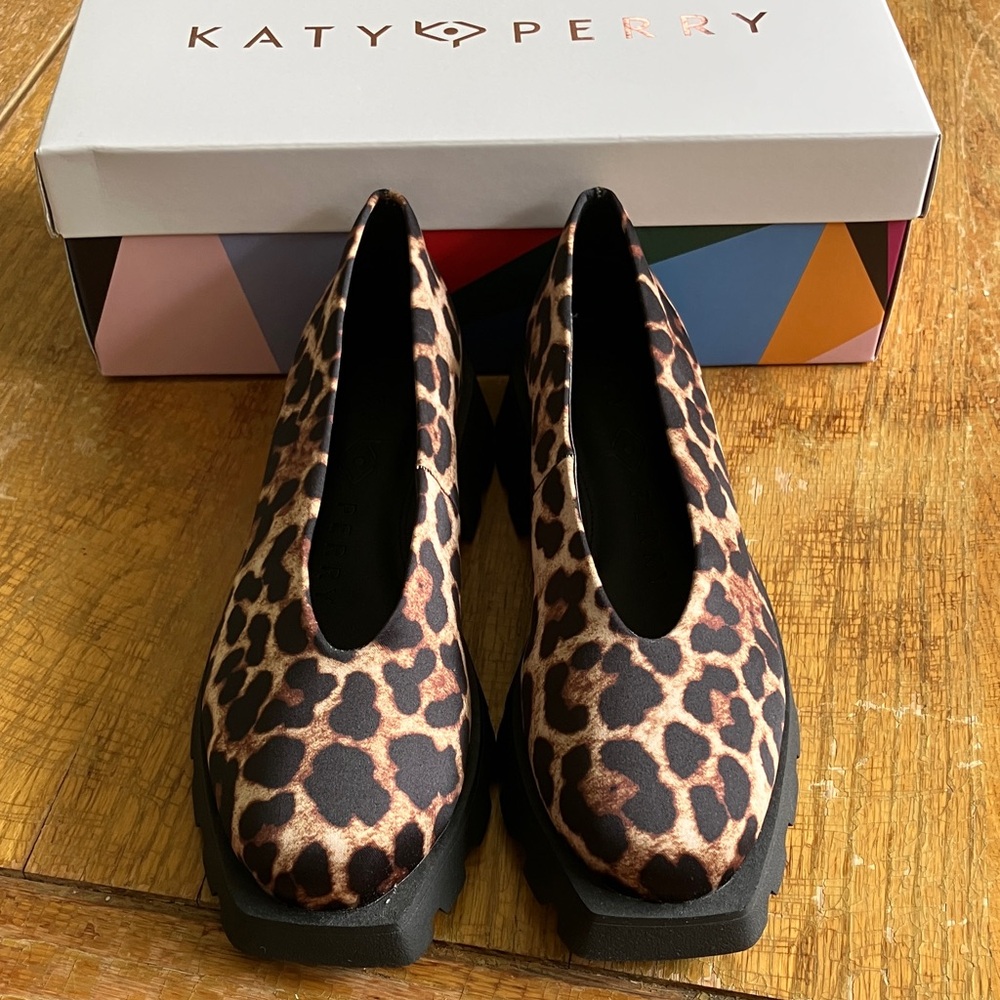 Katy Perry Collections Leopard Print/Coffee Slip Ons
